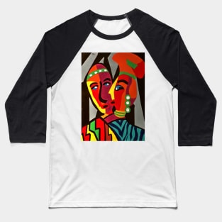 African Traditional Tribal Women Abstract Art Canvas Painting 4 Baseball T-Shirt